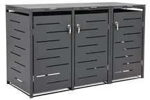 Skříň pro tři 120l nebo 240l antracitové nádoby na odpad CoverTech