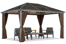 Zahradní altán Milos 3x4m s hnědými závěsy Garden Point