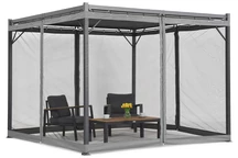 Antracitová pergola Malaga 3x3 m s moskytiérou Garden Point