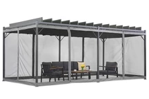 Antracitová pergola Malaga 3x6 m s moskytiérou Garden Point