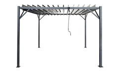 Antracitová pergola Tasos 3x3 m s moskytiérou Garden Point