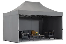 Antracitový zahradní pavilon Manta se závěsy Garden Point