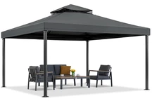 Antracitový zahradní pavilon Valencia 4x4 m Garden Point