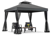 Antracitový zahradní pavilon s moskytiérou Valencia 3x3 m Garden Point
