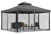Antracitový zahradní pavilon s moskytiérou Valencia 4x4 m Garden Point