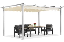 Barbados pergola na terasu 3x4 m Garden Point bílá a béžová
