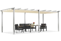 Barbados pergola na terasu 3x6 m Garden Point bílá a béžová