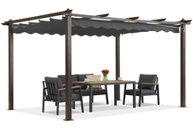 Barbadoská terasová pergola 3x4 m s dřevo-antracitovými závěsy Garden Point