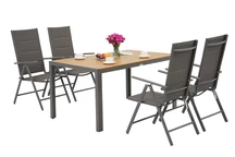 Hliníková zahradní souprava Verona Wood pro 4 osoby Garden Point šedá
