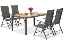 Hliníková zahradní souprava Verona Wood pro 4 osoby Garden Point šedá