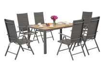 Hliníková zahradní souprava Verona Wood pro 6 osob Garden Point šedá