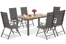 Hliníková zahradní souprava Verona Wood pro 6 osob Garden Point šedá