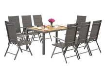 Hliníková zahradní souprava Verona Wood pro 8 osob Garden Point šedá