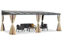 Hliníkový přístřešek na terasu 4 x 6 m Tarragona Premium Garden Point béžový