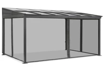 Hliníkový přístřešek na terasu 4 x 6 m Tarragona s moskytiérou Garden Point antracitový