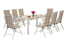 Hliníkový zahradní nábytek s velkým stolem Polywood Verona pro 8 osob Garden Point béžový