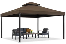 Hnědý zahradní pavilon Valencia 4x4 m Garden Point