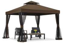 Hnědý zahradní pavilon s moskytiérou Valencia 3x3 m Garden Point