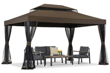 Hnědý zahradní pavilon s moskytiérou Valencia 3x4 m Garden Point