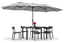 Merida dvojitý zahradní slunečník 2,7 x 4,5 m šedý Garden Point
