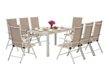 Polywood Verona hliníkový zahradní set pro 8 osob Garden Point béžový