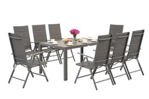 Polywood Verona hliníkový zahradní set pro 8 osob Garden Point šedý