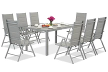 Polywood Verona hliníkový zahradní set pro 8 osob Garden Point světle šedý