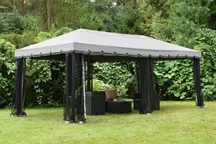 Šedý zahradní pavilon s moskytiérou Valencia 3x6m Garden Point 