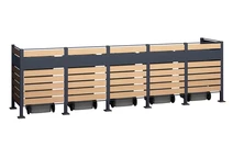 Skříň pro 5 odpadkových košů 120l nebo 240l Breda CoverTech