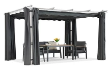 Terasová pergola Barbados 3x4 m se závěsy Garden Point bílo-antracitová