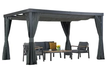 Terasová pergola se závěsy Alicante 3x4 antracit Garden Point
