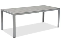 Velký hliníkový zahradní stůl z polywoodového dřeva 200 cm Verona Garden Point světle šedý