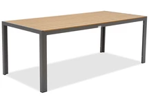 Velký hliníkový zahradní stůl z polywoodového dřeva 200 cm Verona Wood Garden Point šedý