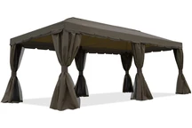 Zahradní pavilon s moskytiérou a závěsy Valencia 3x6 m hnědý Garden Point