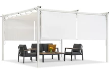 Bílá terasová pergola s roletami La Palma 4x4m Garden Point
